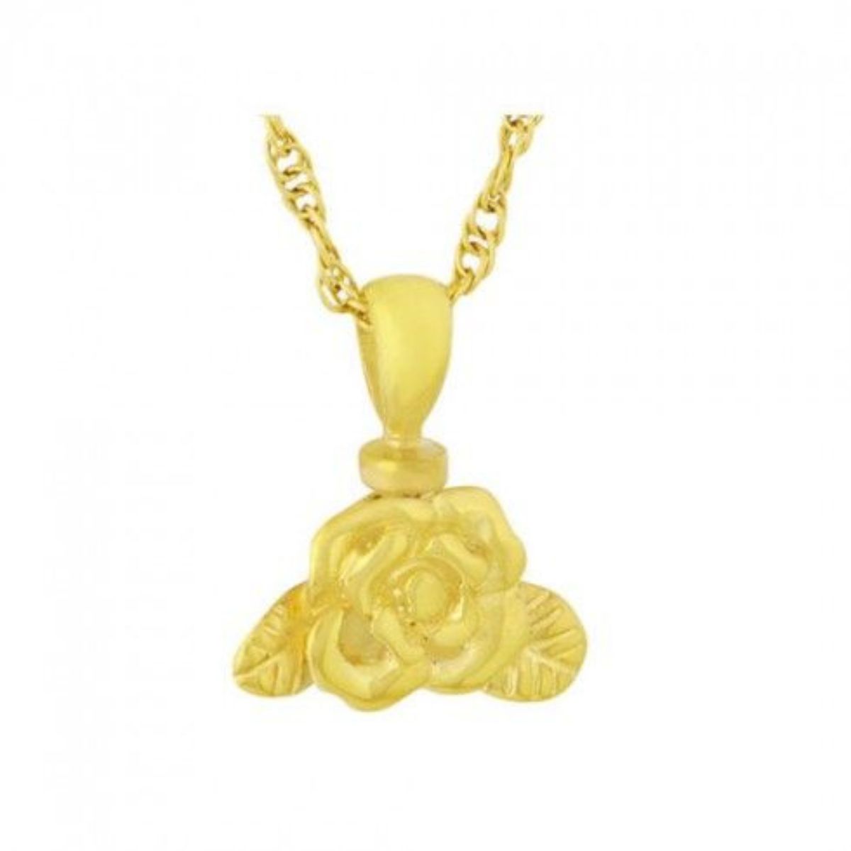 Solid Gold Rose Keepsake Necklace