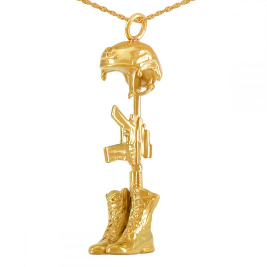 Solid Gold Battlecross Pendant